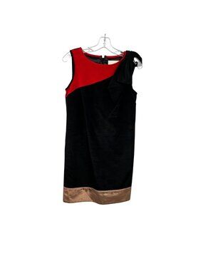 Thread Social Womens Sheath Dress Sleeveless Bow Black/Multi Size Small New